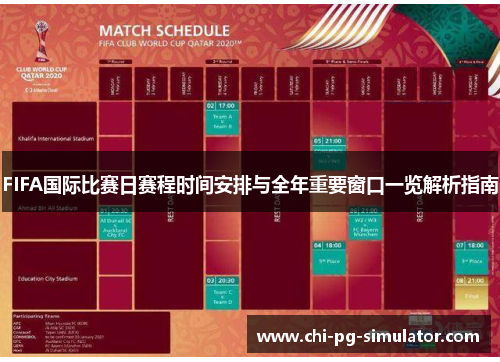 FIFA国际比赛日赛程时间安排与全年重要窗口一览解析指南 FIFA国际比赛日赛程时间安排与全年重要窗口一览解析指南